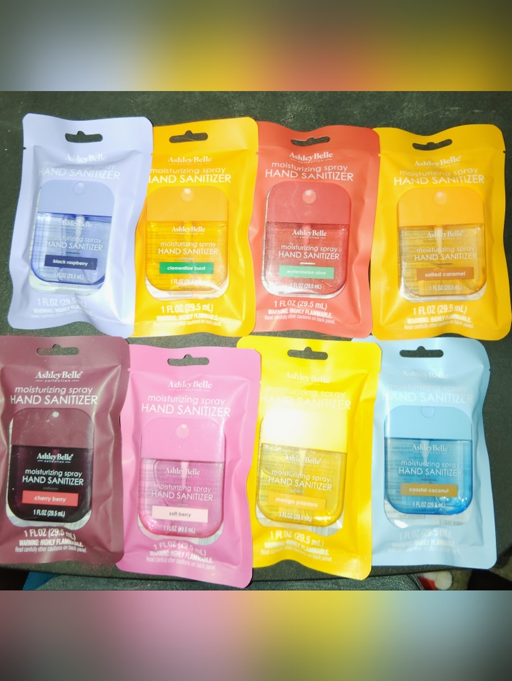 8 Ashley Belle Moisturizing Spray Hand Sanitizers - Assorted Scents New